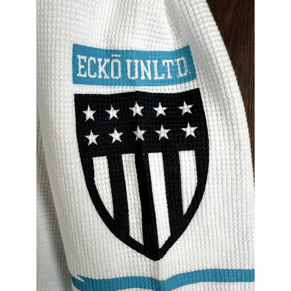 Ecko Unlimited E72 Thermal Long Sleeve Y2k Style Shirt White Black Mens 2XL XXL‎ - Picture 2 of 9
